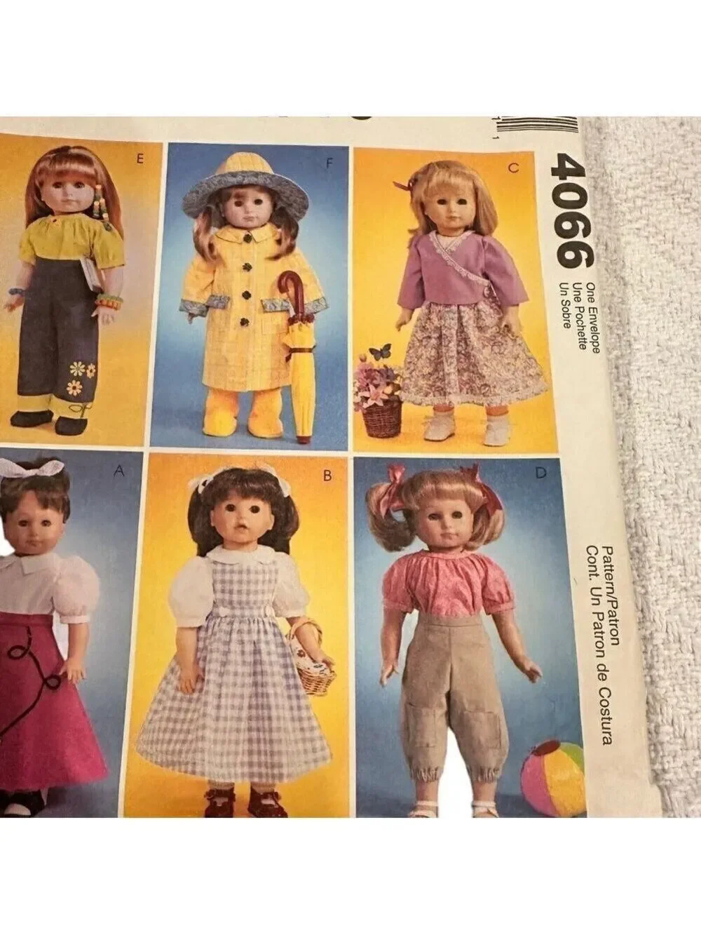 McCalls Doll Clothes Sewing Patterns American Girl 18 Inch Dorothy Dress Poodle